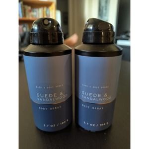 2 Bath & Body Works SUEDE & SANDALWOOD Body Spray DISCONTINUED